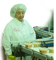 Mrs. G at End of Production Line